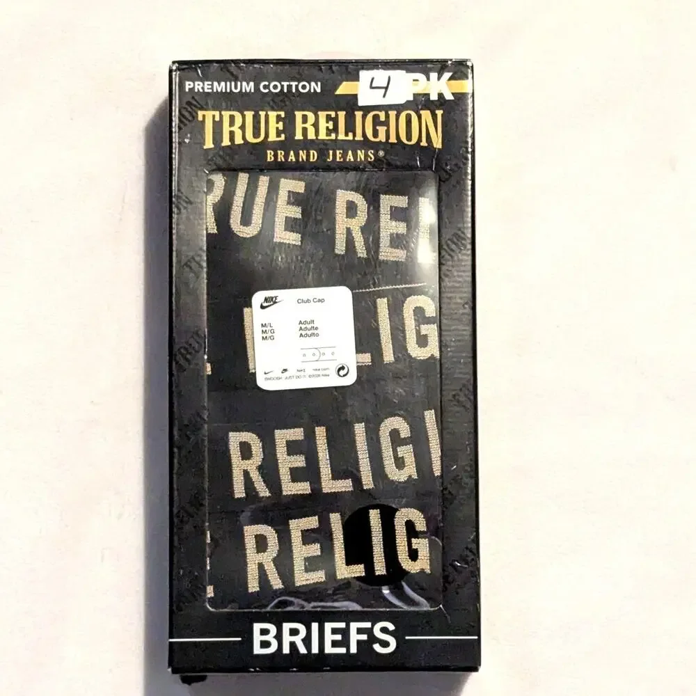 True Religion Men's Mid Rise Briefs Underwear 4 pk Open Box
